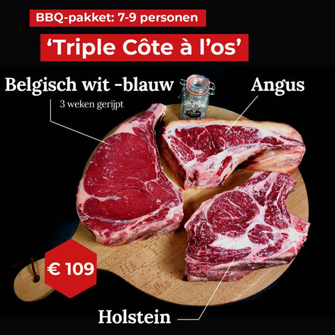 Triple Côte à l'os-BBQ-pakket | 'Battle of the côte à l'os' | 7-9 personen