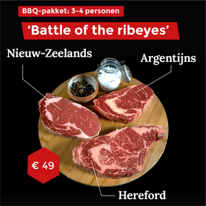 Triple Ribeye BBQ-pakket | 'Battle of the ribeyes' | 3-4 personen